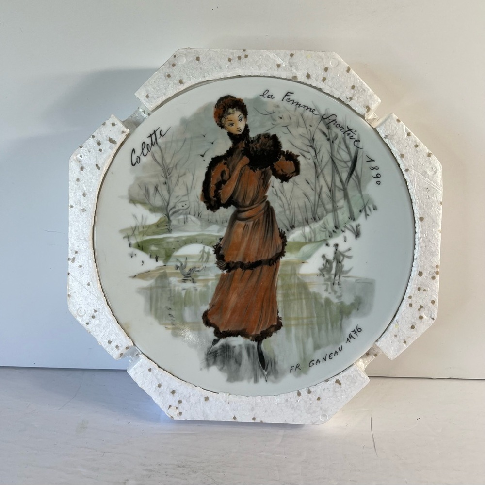 Vintage 1976 Limoges 8.5" Collector Plate Colette La Femme Sportive AT # 366
